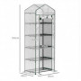 Växthus med 5 Hyllor 69 x 49 x 193 cm Transparent - Vit