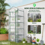 Växthus med 5 Hyllor 69 x 49 x 193 cm Transparent - Vit