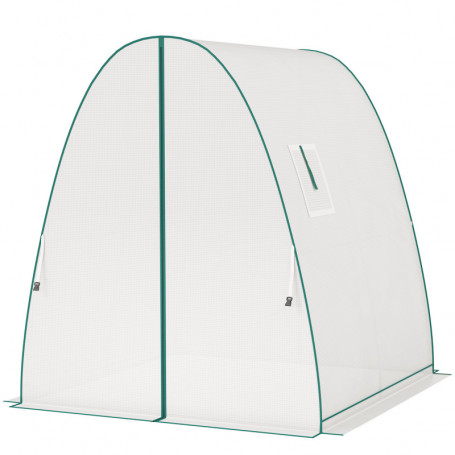 Växthus Rulldörrar Nätfönster 1,8 x 1,8 x 2 m, Vit