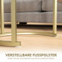 Satsbord 2st Marmor Stil / Soffbord Set Ø50 x 50,5H cm, guld
