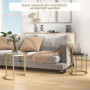 Satsbord 2st Marmor Stil / Soffbord Set Ø50 x 50,5H cm, guld