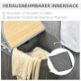 Tvättkorg 100L med Avtagbar Påse 62,5 x 37 x 60,5 cm Grå