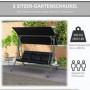 Hammock Gunga 3-sits med Soltak, Sidobord 278 x 135 x 177 cm, svart