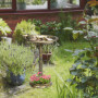 Antikt Fågelbad med Fågel Statyer 50 x 72 cm, brons