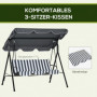 Hammock Gunga 3-sits Hollywood Grå - Vit 172 x 110 x 153 cm