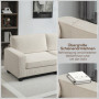 Soffa 3-sits med Manchester Överdrag Fjäderkärna 227 x 84 x 87 cm, Krämvit