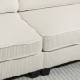 Soffa 3-sits med Manchester Överdrag Fjäderkärna 227 x 84 x 87 cm, Krämvit