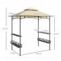 BBQ Tält / Grill Paviljong med Hyllor Flamskyddad Beige 240 x 150 x...