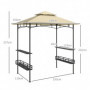 BBQ Tält / Grill Paviljong med Hyllor Flamskyddad Beige 240 x 150 x 257 cm