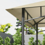 BBQ Tält / Grill Paviljong med Hyllor Flamskyddad Beige 240 x 150 x 257 cm