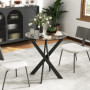 Liten Matbord med Härdat Glasskiva Ø70 cm och Metalben