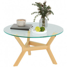 Runt Soffbord i Härdat Glas Ø80 x 45 cm