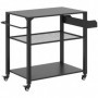 Ute Serveringsvagn 3 Nivåer Metall Svart 105 x 50 x 79 cm