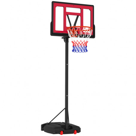 Höjdjusterbar Fristående Basketkorg för Barn 200-260 cm Röd