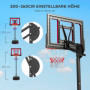 Höjdjusterbar Fristående Basketkorg för Barn 200-260 cm Röd
