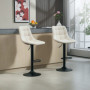 Modern Barstol, 2 Pack Höjdjusterbar, med Fotstöd, Stoppad, Beige Chenille