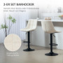 Modern Barstol, 2 Pack Höjdjusterbar, med Fotstöd, Stoppad, Beige C...