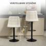 Modern Barstol, 2 Pack Höjdjusterbar, med Fotstöd, Stoppad, Beige Chenille