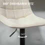 Modern Barstol, 2 Pack Höjdjusterbar, med Fotstöd, Stoppad, Beige Chenille