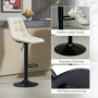 Modern Barstol, 2 Pack Höjdjusterbar, med Fotstöd, Stoppad, Beige Chenille