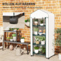 Rullbar Växthus med Hyllor 69 x 50 x 165 cm Vit