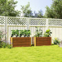 Odlingslåda 2-pack Metall Extra Djup 120 x 60 x 60 cm Brun