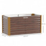 Odlingslåda 2-pack Metall Extra Djup 120 x 60 x 60 cm Brun