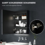 Spegelskåp - Vägg Badrumsskåp med LED, 50 x 70 cm, dimbar, anti-dim, svart