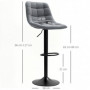Modern Barstol, 2 Pack Höjdjusterbar, med Fotstöd, Stoppad, Mörkgrå...