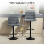 Modern Barstol, 2 Pack Höjdjusterbar, med Fotstöd, Stoppad, Mörkgrå Chenille