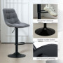 Modern Barstol, 2 Pack Höjdjusterbar, med Fotstöd, Stoppad, Mörkgrå Chenille