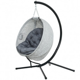 Hängstol med Gungfunktion och Dyna Äggformad Grå