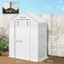 Mini Växthus med Hyllor Roll-up Dörr 143 x 74 x 190 cm, Vit