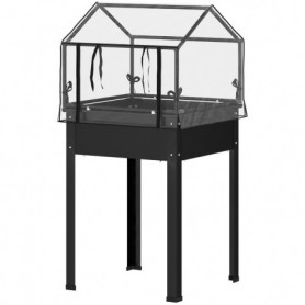 Odlingslåda - Mini Växthus med dräneringshål, 60 x 60 x 120 cm, svart