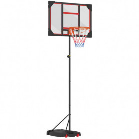 Höjdjusterbar Fristående Basketkorg för Barn 210-260 cm Röd