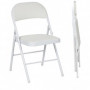 Hopfällbar Stol 2-pack Konstläder Metallram Vit