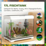 Akvarium 17 L med Filter LED-belysning, vattenpump 35 x 21 x 31 cm