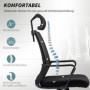 Ergonomisk Kontorsstol med Nackstöd Mesh-rygg Svart