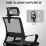 Ergonomisk Kontorsstol med Nackstöd Mesh-rygg Svart