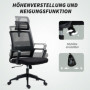 Ergonomisk Kontorsstol med Nackstöd Mesh-rygg Svart