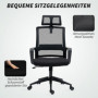 Ergonomisk Kontorsstol med Nackstöd Mesh-rygg Svart