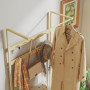 Klädhängare Med Skohylla, Sittbänk, Klädstång Bambu