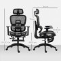 Ergonomisk Kontorsstol Mesh med Optimalt svankstöd, Fotstöd - Svart