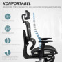 Ergonomisk Kontorsstol Mesh med Optimalt svankstöd, Fotstöd - Svart