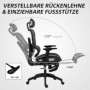 Ergonomisk Kontorsstol Mesh med Optimalt svankstöd, Fotstöd - Svart