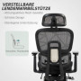 Ergonomisk Kontorsstol Mesh med Optimalt svankstöd, Fotstöd - Svart