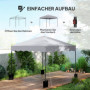 Paviljong 3 x 3 m - Pop-up Partytält med Väska Ljusgrå