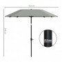 Justerbart Parasoll 2,33 x 2,33 m – Solskydd med Handvev och Ventilation