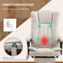 Massage Kontorsstol med Fotstöd Vintage Krämvit Läder