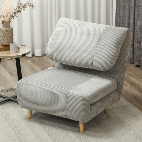 2-i-1 Bäddsoffa Fåtölj Manchester Grå 193 x 82 cm